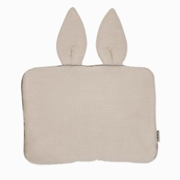 Oreiller extra plat, coussin lapin pour bébé, double gaze de coton,  fabriqué en France, Collection Jeanne 7