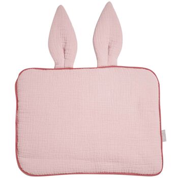 Oreiller extra plat, coussin lapin pour bébé, double gaze de coton,  fabriqué en France, Collection Jeanne 2