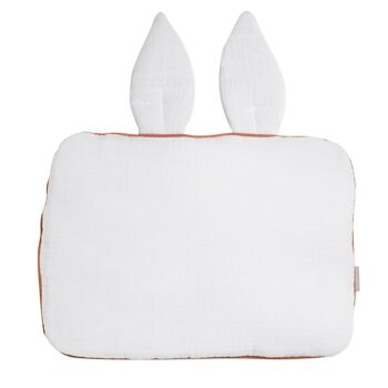 Oreiller extra plat, coussin lapin pour bébé, double gaze de coton,  fabriqué en France, Collection Jeanne 6