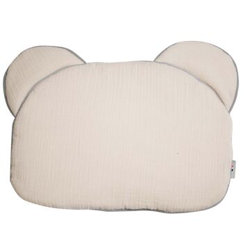 Oreiller extra plat, coussin ourson pour bébé, double gaze de coton,  fabriqué en France, Collection Jeanne 6