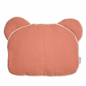 Oreiller extra plat, coussin ourson pour bébé, double gaze de coton,  fabriqué en France, Collection Jeanne 1