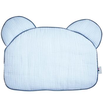 Oreiller extra plat, coussin ourson pour bébé, double gaze de coton,  fabriqué en France, Collection Jeanne 4