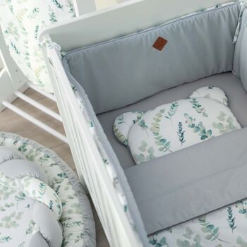 Oreiller extra plat, coussin ourson réversible pour bébé,  fabriqué en France, Eucalyptus 5