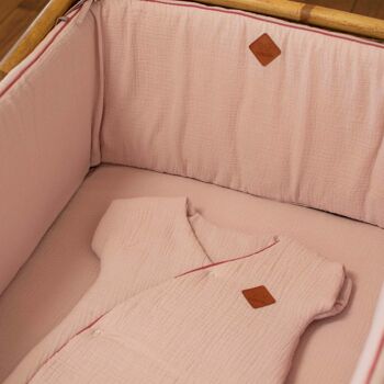 Gigoteuse bébé, turbulette, linge de lit fabriqué en France, gaze de coton, Collection Jeanne 3