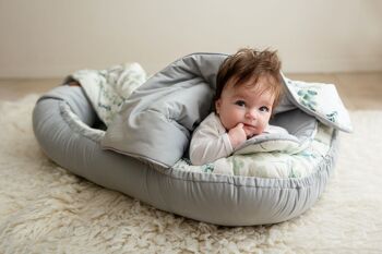 Cocon bébé matelassé, babynest, nid réducteur de lit nomade, Eucalyptus 8