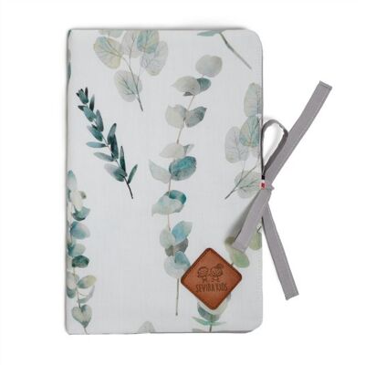 Protège carnet de santé bébé , fabriqué en France, Eucalyptus