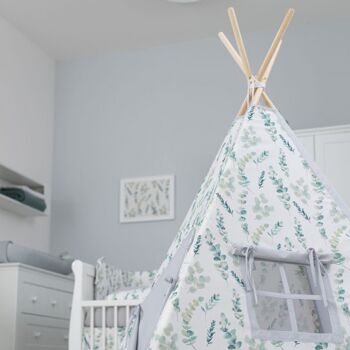 Tipi tente enfant avec tapis, Eucalyptus 11