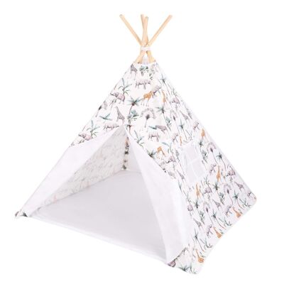 Children's teepee tent with carpet, Safari
