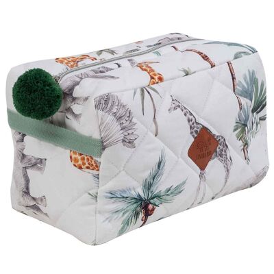 Toiletry bag, quilted and waterproof, Safari