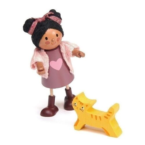 Ayana Tender leaf Wooden Doll with Kitten