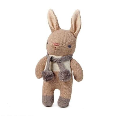 Baby Threads Organic Taupe Bunny Rattle