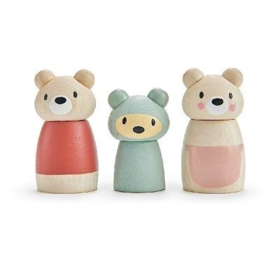 Bear Tales Tender Leaf Animal de madera Juego de 3