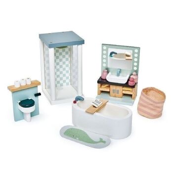 Maison de poupées Tender Leaf Ensemble de meubles de salle de bain en bois 1