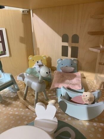 Maison de poupées Tender Leaf Ensemble de meubles de chambre d'enfant en bois 2