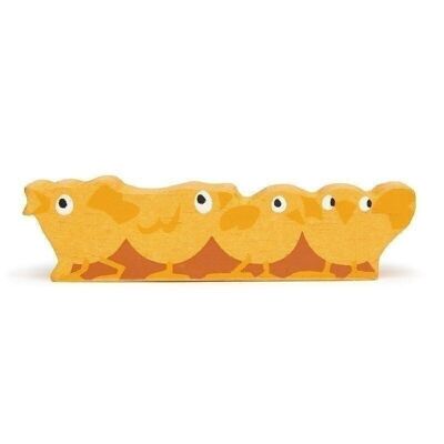 Poussins Tender Leaf Farmyard Animal en bois