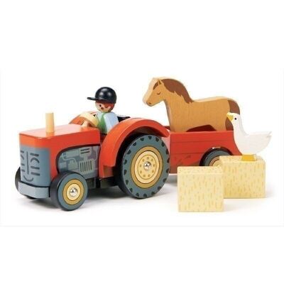 Farmyard Tractor Tender Leaf Farmyard Wooden Vehicle