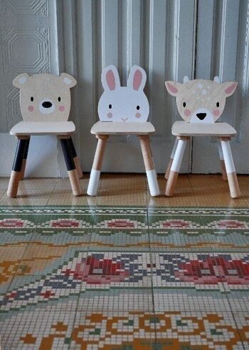 Collection de meubles en bois de feuille d'appel d'offres de chaise de cerf de forêt 2