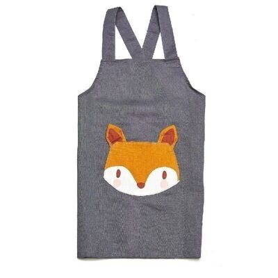 Fox ThreadBear Leinenschürze verstellbar mit Tasche