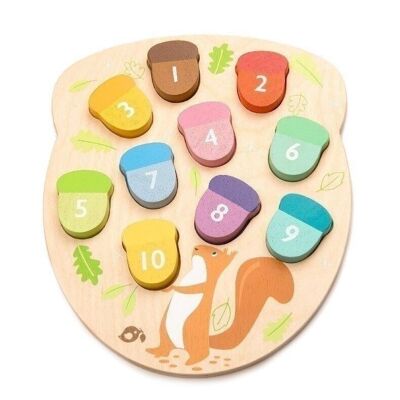 How Many Acorns Tender Leaf Wooden Puzzle