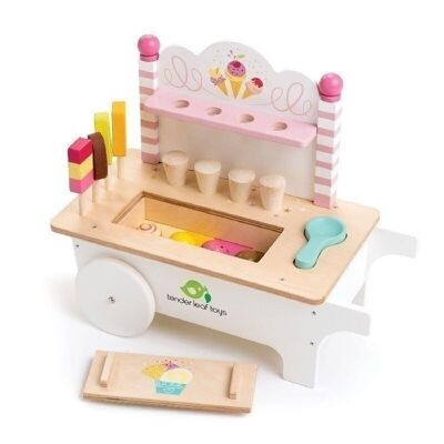 Ice Cream Cart Tender Leaf Wooden Role Play set