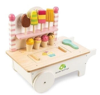 Ice Cream Cart Tender Leaf Ensemble de jeu de rôle en bois 2