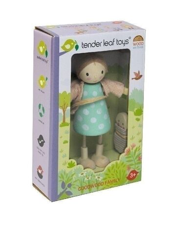 Mme Goodwood et le personnage de la maison de poupées en bois Tender Leaf 4