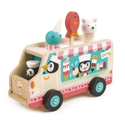 Penguin's Gelato Van Tender Leaf Wooden Play Vehicle