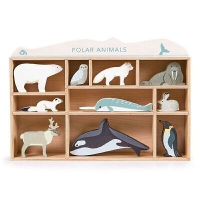 Polar Animals Tender Leaf Wooden  Endangered Animal Shelf Set