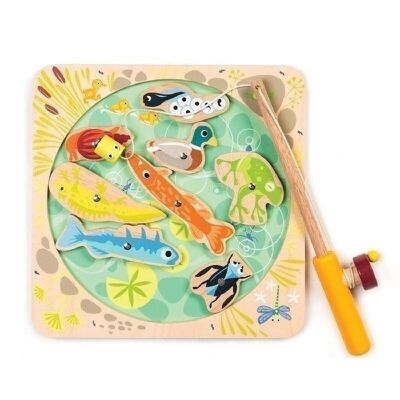 Pond Dipping Tender Leaf Wooden Fishing Game