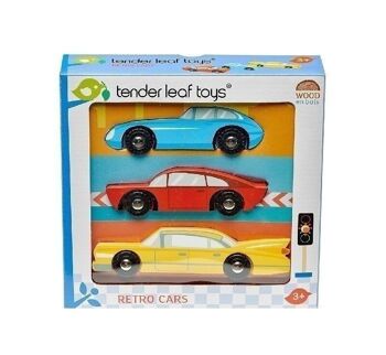Retro Cars Lot de 3 jouets en bois Tender Leaf 5