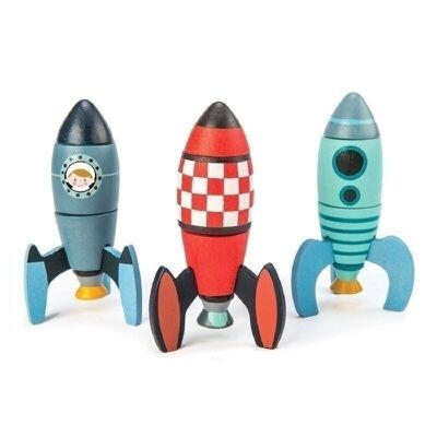 Rocket Construction Tender Leaf Wooden Play Set