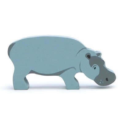 Hippopotamus Tender Leaf Wooden Safari Animal