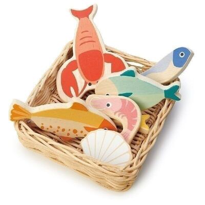 Seafood Tender Leaf Wooden Food Basket