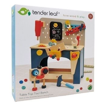Banc à outils de table Tender Leaf jouet de jeu de rôle en bois 5