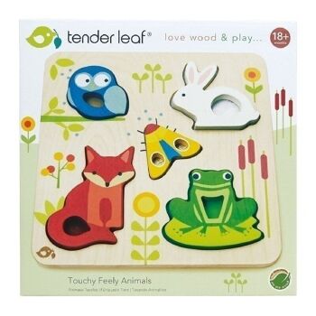 Puzzle en bois Touchy Feely Animals Tender Leaf 4