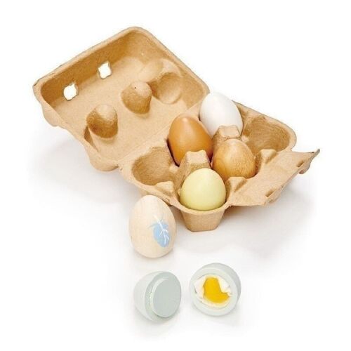 Wooden Eggs Tender Leaf Wooden Food Set