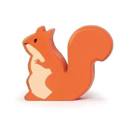 Écureuil roux Tender Leaf Animal des bois en bois