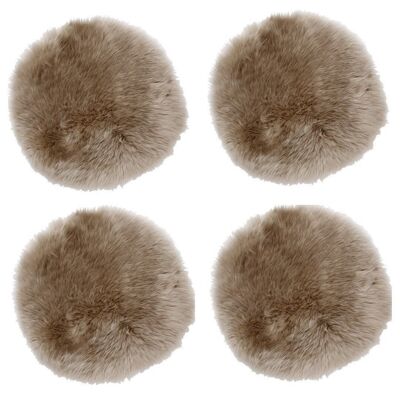 Sheepskin Seat cover 4-set_Beige