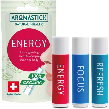 Inhalateurs nasaux Aromastick Focus, Energy, Refresh 4