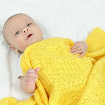 Bright Bots Cellular Blankets 100% Cotton Yellow