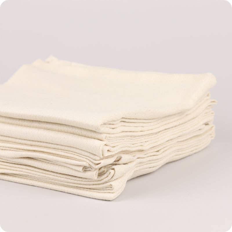 Bright Bots 6pk 100% Cotton Birdseye Flat Nappies Unbleached