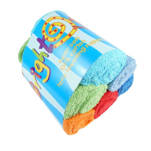 Bright Bots 6pk 100% Cotton Terry Squares 60cm Boy