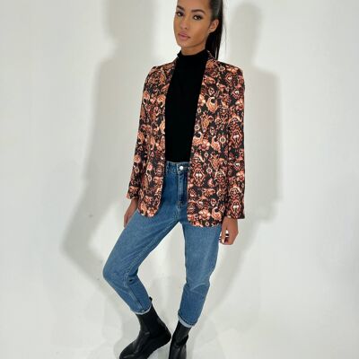 VLAS - ORANGE cashmere print blazer jacket