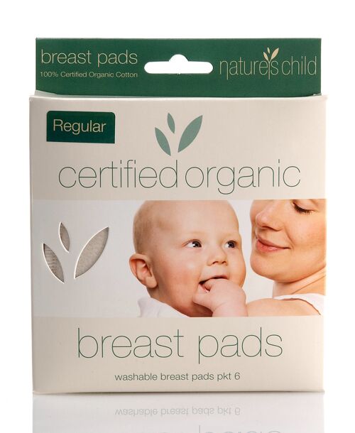 Natures Child Organic Cotton Reusable Breast Pads Regular Pkt 6