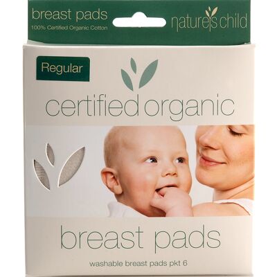 Natures Child Organic Cotton Reusable Breast Pads Regular Pkt 6