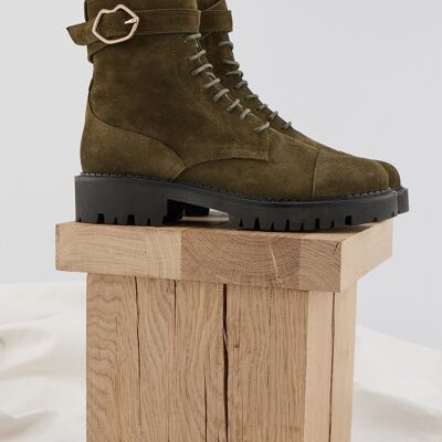 Amy-Cuir Suede Olive Green