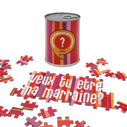 Puzzle à messages "Veux tu être ma marraine" Fabriqué en France