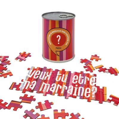 Puzzle con messaggio "Vuoi essere la mia madrina" Prodotto in Francia
