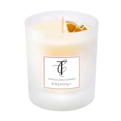 Seasonal Pastels - Vanilla Spiced Orange Medium Candle Glass