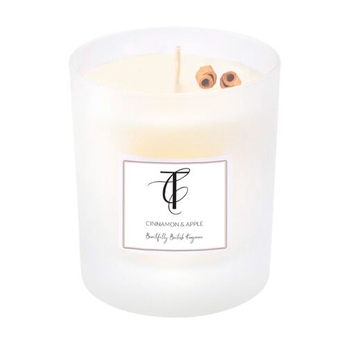 Seasonal Pastels - Cinnamon & Apple Medium Glass Candle